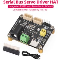 Serial Bus Servo Driver HAT Integrates ESP32 Servo Control Circuit for ST / RSBL Series Serial Bus Servos for Raspberry Pi 5 4B
