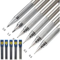 Full Metal Mechanical Pencil 0.3/0.5/0.7/0.9/1.3/2.0mm High Quality HB Automatic Pencils Writing School Pencils Office Supplies