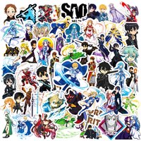50Pcs Anime Sword Art Online Stickers Cool Graffiit Decals DIY Skateboard Fridge Phone Laptop SAO Sticker Kids Toy Gift