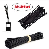 Black Rattan Reed Diffuser Sticks Replacement Fiber Essential Oil 20cm 3mm