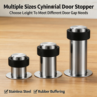 Rubber Doorstops Stainless Steel Gaskets Floor Door Stop Safety Security Protection Hardware for Home Door Cleaning & Backsplash