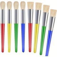 8/20 piece set of large washable paint brushes, easy to clean, handle round and flat paint brushes