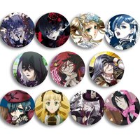 Japanese Anime Black Butler Badge Creative Tinplate Round Brooches Soft Lapel Pins Hat Clothes Decoration Gift Ciel Sebastian