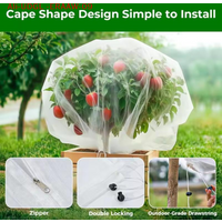 Large Fruits Tree Netting Cover With Zipper And Drawstring Garden Insect Netting Transparent Bird Plant Barrier Mesh Screen