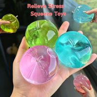 Green Apple Blue Maltose Squishy Fidget Toy Slow Rebound Transparent Sensory Stress Ball ADHD Autism Relief Toy for Adults Kids