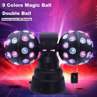 Moving Head Disco Double Ball Light Rotosphere LED Ball Beam RGBWAUV Centerpiece Light Party Rotate Strobe for Nightclub Bar DJ