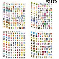 360PCS Magazine Letter Stickers Vintage Stickers, 4 Sheets Scrapbook Letters Stickers Alphabet Sticker for Scrapbooking Supplies