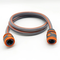 2m/6.56ft Quick Connect Garden Hose 1/2 Inch Extension with Shower Nozzle for Watering Pet Car Washing Outdoor Use