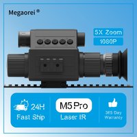 Megaorei 5 Pro Optics Night Vision Scope Digital 5X AI Zoom Monocular 1080P Video/Photo Recording Camera Laser IR for Hunting