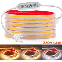 220V 230V Dimmable COB LED Strip Light Dimmer EU Power 3000K 4000K 6000K 288Led Bright Flex Tape Waterproof Room Linear Ligting