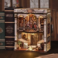 3D Dream Theater Wooden Dollhouse Miniature House Fossil Museum with Furniture & LED, DIY Assemble Model Adults Birthday Gift