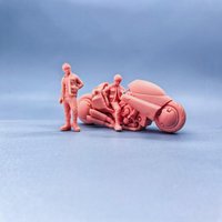 AkiRA AKIRA Motorcycle Model 164 Miniature White Model W711 Collectible Toy Racing Driver Figure for Ages 14 And above