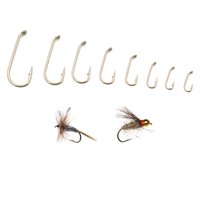 100PCS 1X Long Shank Down Eye Dry Fly Hook #8-#22 Nymph Tying Hook Sharp Carbon Steel Trout Fishhook Standard Wire