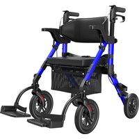 Rollator Walkers for Seniors with Seat, Walker Wheelchair Combo, Transport Wheelchair Lightweight Foldable