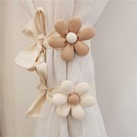 2PCS 3D Flower Shape Curtain Ties Car Curtain Ties Curtain Tie Backs Decorative Ties Bundle Rope Children's Room Decoration