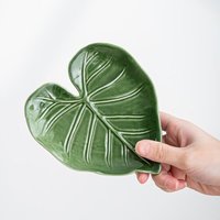 New Ceramic Spatula Holder - Kitchen Countertop Spoon Holder - Cute Leaf Design, Multifunctional Cutlery Holder