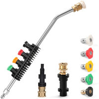 Pressure Washer Extension Wand 30° Curved for Karcher and Lavor 1/4" Quick Connect Power Lance Extension Wand with 5 Nozzles