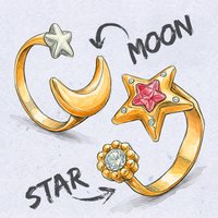 Moon Star Stainless Steel Women Ring Pink Zircon Luxury New In Trendy Elegant Fashion Jewelry Daily Wear Party Gift Wholesales