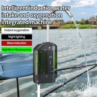 Outdoor Portable Fishing Oxygen Pump USB Powered Intelligent Sensor Water Oxygen Air Pump with LED Light Fishing Tools Protable