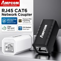 AMPCOM RJ45 Coupler Lightning Protection Coupler Cat7 Cat6 Cat5e Ethernet Cable Extender Adapter LAN Connector Female to Female
