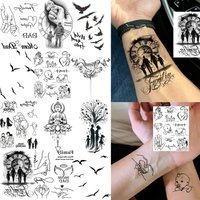 1 Sheet Eagle Family Clock Temporary Tattoos For Adult Arm Hands Neck, Fake Tattoo Sticker Long Lasting Realistic Tatoo Body Art