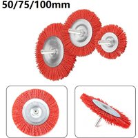 Nylon Flat Brush Abrasive Wire Wheel Rotary Tool Polishing Deburring Brushes 50/75/100mm 6mm Shank For Drill Wood Metal Removing