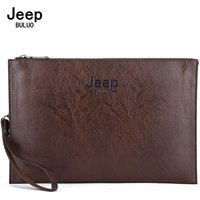 JEEP BULUO Fashion Business Style Men's Handbag Soft PU Leather Clutch Bag Male Card Wallets Elegant Leisure Stylish Men Pouch