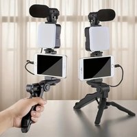 Smartphone Vlogging Kit With Tripod Phone Holder Mini Microphone LED Fill Light Starter For Live Stream Video YouTube