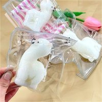 (HefengCL)Taba White Alpaca TPR Squishy, Elastic Stress Relief Toy, Cute Desktop Decor, Ideal Classroom Prize & Holiday Gifts