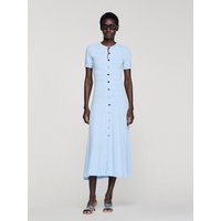 MaSande Spring Summer Women's Simple Long Bubble Sleeve Dress with Multiple Pockets round Neck Citywalk Maxi Dress
