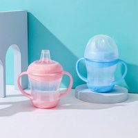 Kinderflasche Kinderwasserflasche Auslaufsichere Wasserflaschen Outdoor Tragbare Kinderbecher Säuglingstrainingsbecher mit Griff