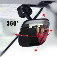 Universal Rear View Mirror for Car Seat, Oblong Glass Baby Monitor Mirror, Flat Lens, Universal Fit, Multi-Purpose Vehicle Backs