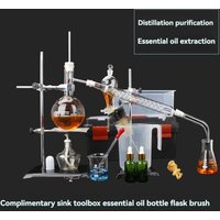 Essential Oil Distillation Kit Distillation Apparatus Distillation Condenser Distilled Water Purification Extraction Full Set