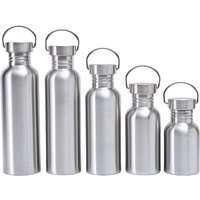 AliExpress HUXUAN 350/500/600/750/1000ML Stainless Steel Bike Water Bottle Fitness Single Walled Water Bottle Leak-Proof Portable Sports Kettle