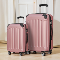 Large Capacity Luggage Set 24 Inch Carry-On 28 Inch Travel Suitcase Student Universal Size 2-Piece Set ABS Material Universal...