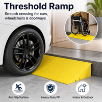 3/4/5/6/7/8/9/10CM Plastic Door Threshold Ramp Anti Slip Wedge Pad Indoor Outdoor Slope Mat for Wheelchairs and Cars