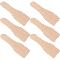 6Pcs Wooden Raclette Spatulas, 5-Inch Mini Spatula Scraper for Cheese Pancake Cake - Kitchen Utensils