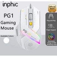 INPHIC PG1 Wired USB Gaming Mouse RGB Backlit Programmable Macro Buttons Ergonomically Suitable for PC Laptops PC Office