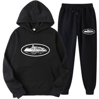Loose Unisex Fleece-lined Printed Sweatshirt Hoodie Set Devil Prisoner Pattern Eco-Friendly Soft Comfortable Casual Wear