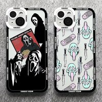 Scary Scream Ghost Clear Case For iPhone 16 Pro Max 15 14 Pro Max 13 12 11 XS X XR 8 7 SE 2020 Soft Silicone Clear Back Cover