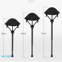 【C】Folding Chair Collapsible Chair Retractable Walking Aid Crutch Stool Adjustable Hiking Chair For Outdoor Hiking Picnic Travel