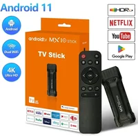 Mini MX10 TV stick 2.4g 5G dual WiFi Android 11 OS HDR set top 4K 1080p Smart TV sticks for Google YouTube network media player