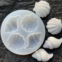 4Irregular Shell Shape Silicone Mold,DIY Jewelry Making、Epoxy Resin Casting;Suitable for polymer clay、Soap、DIY Crafts、Candle、Aro