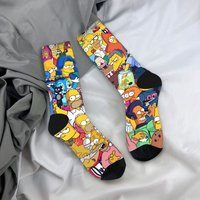 Homer S-Simpsons And Friends Meme Stockings Novelty Socks Unisex Men Breathable Socks Autumn Running Pattern Anti Socks Gift