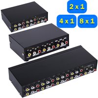 2/4/8 Ports AV RCA Audio Video Switch 2x1 4x1 8x1 AV Signal RCA Composite Switcher Selector Box for STB TV DVD Player HDTV