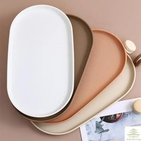 Fruit Plate Dessert Tray Stackable Oval Food Serving Tray Free Bone Dish Snack Plate Reusable Smooth Edge Food Plate for Kitchen