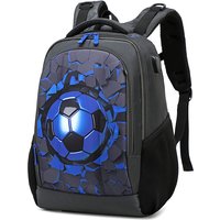 Boys Black Football Backpacks hard shell Orthopedic Middle School Student Book Bags USB Charge Multifunctional Bagpack