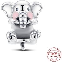 New 925 Sterling Silver Charms Cute Little Elephant Hug Beads Jewelry Making For Original Bracelet Ladies Jewelry DIY Gifts