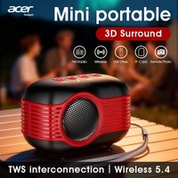 Acer Osk268 Portable Wireless Bluetooth Speaker with 3D Surround Sound Effect, Wireless 5.4, with Radio Function, Usb/Tf Card Playback, Desktop Speaker, Suitable for Outdoor Cycling and Camping