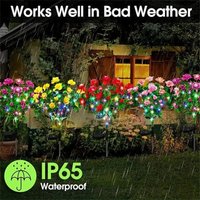 Waterproof Solar Azalea Flowers Ambient Lights Outdoor Landscape Light for Lawn Patio Garden Path Decorative Lighting Lamp